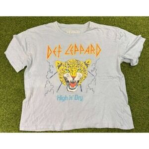 Def Leppard High 'n' Dry Music Band T-Shirt Mens 2XL Light‎ Blue Graphic Cotton